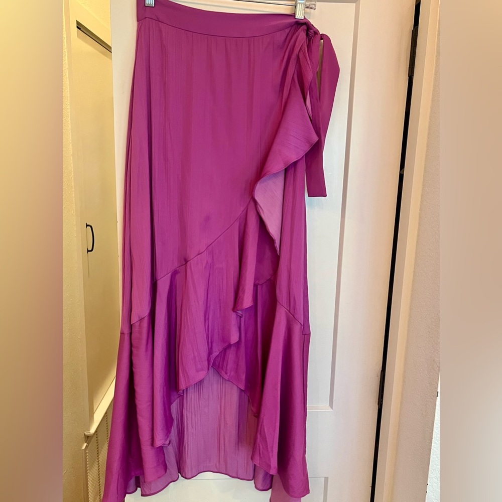 Maeve Ruffled Wrap Maxi Skirt Purple Size M excellent condition.40.5” long